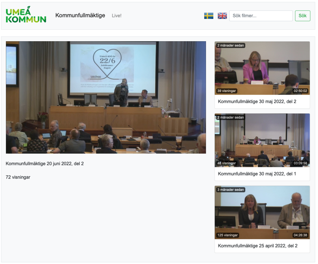 Webb-TV för Kommun- och regionfullmäktige 1 Webb-TV för Kommun- och regionfullmäktige 1